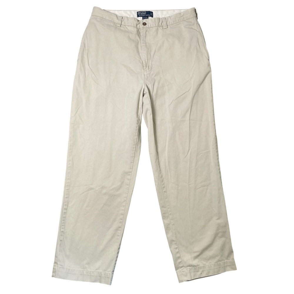 Polo Ralph Lauren Philip Pant Men 32x29.5 Beige Chino Khaki Trousers 100% Cotton